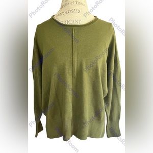 Double Zero Womens Crew Neck Sweater in Moss Green Sz S